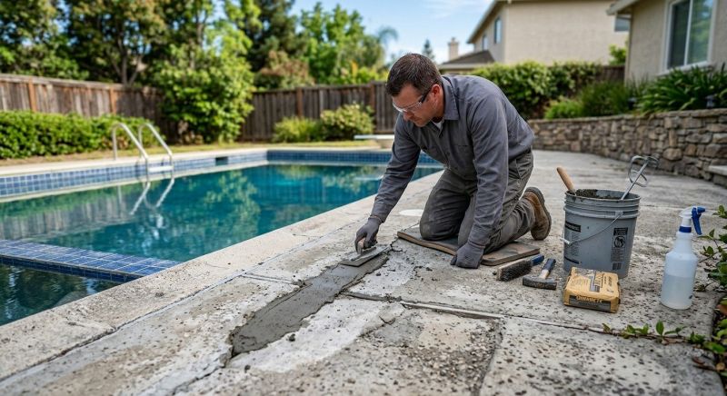 Concrete Pool Deck Repair in West Des Moines, IA