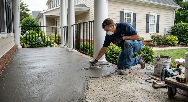 Concrete Porch Resurfacing in West Des Moines, IA